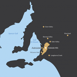 Adelaide Hills wine region map